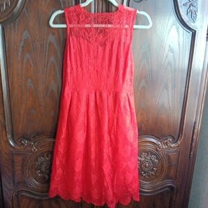 Elegant Red Lace Dress Perfect For Valentine's